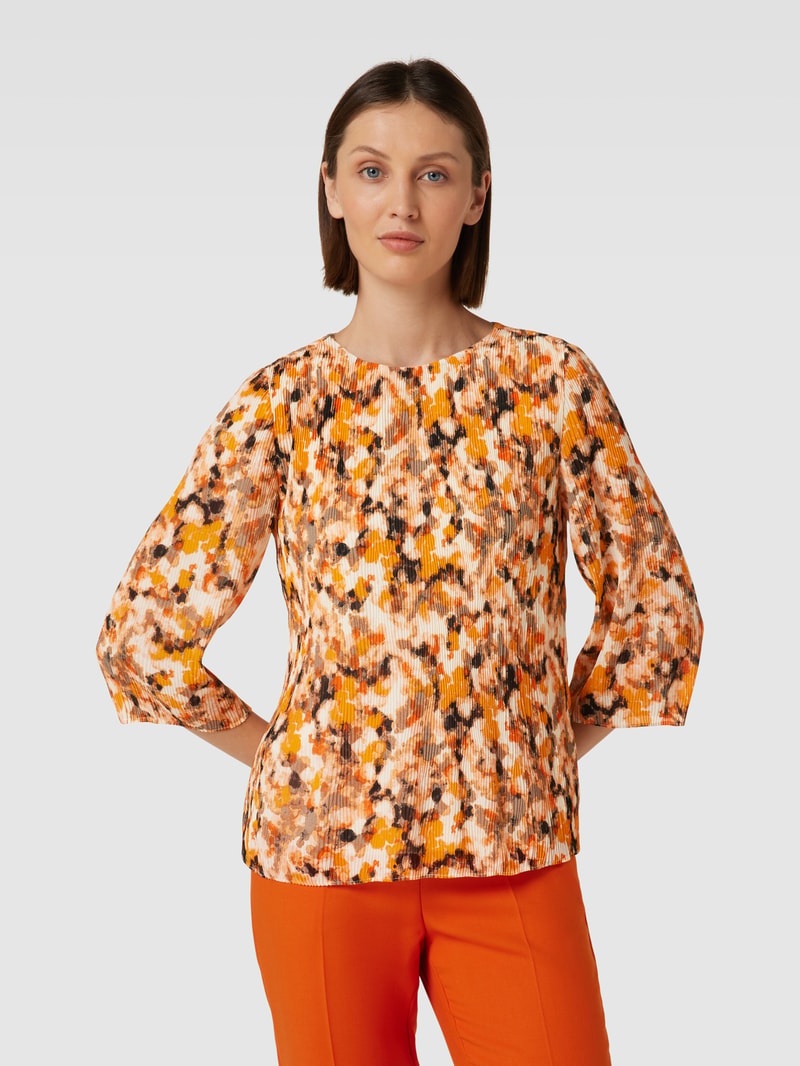 Bluse mit Plisseefalten in ecru
