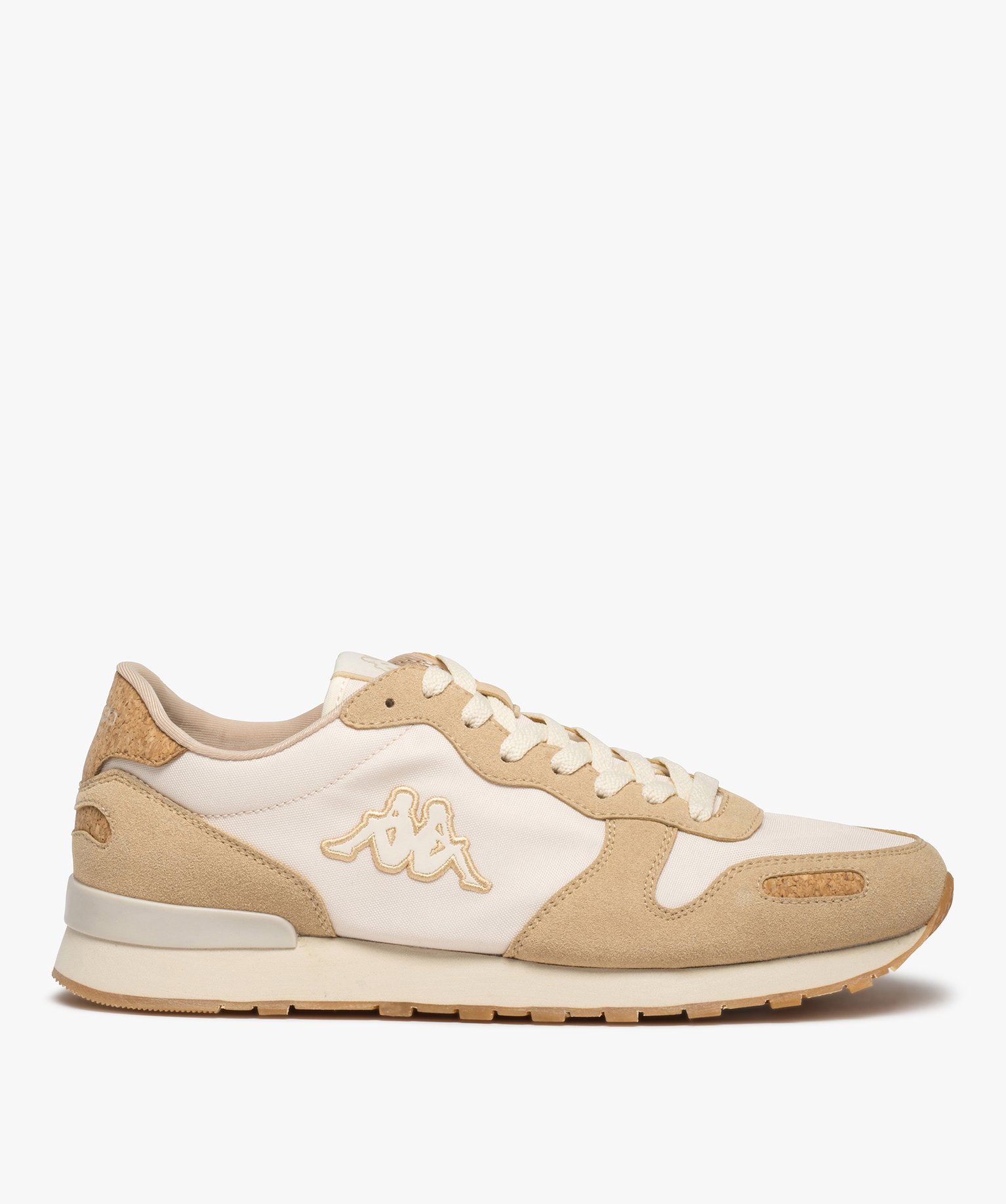 Baskets homme en toile et suédine – Kappa Berlin beige | GEMO