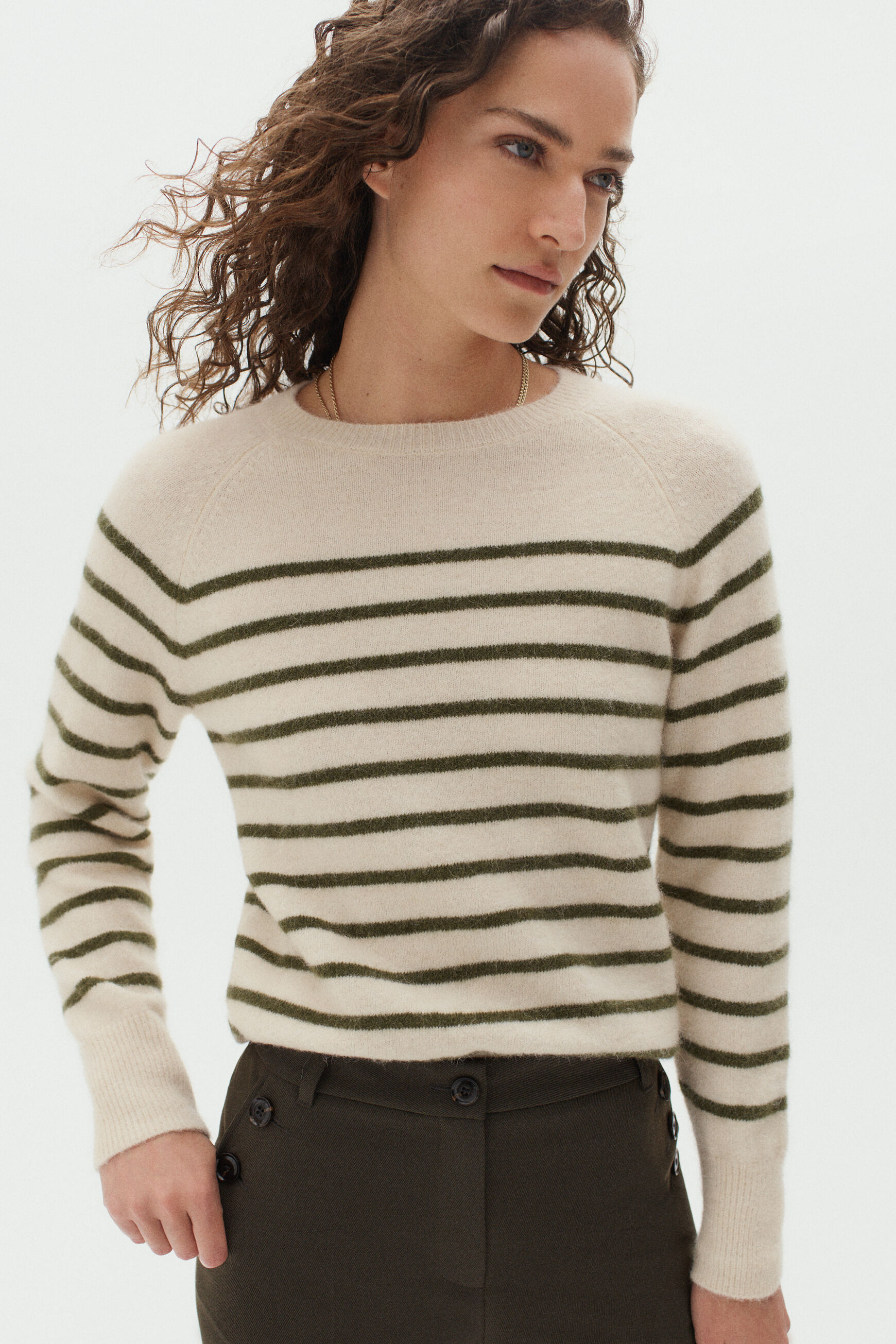 pull fabian vert kaki femme