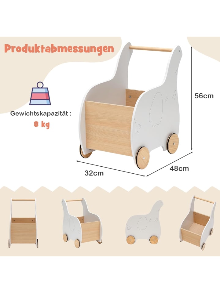 COSTWAY 2 in 1 Lauflernwagen in Weiß günstig kaufen 56 cm