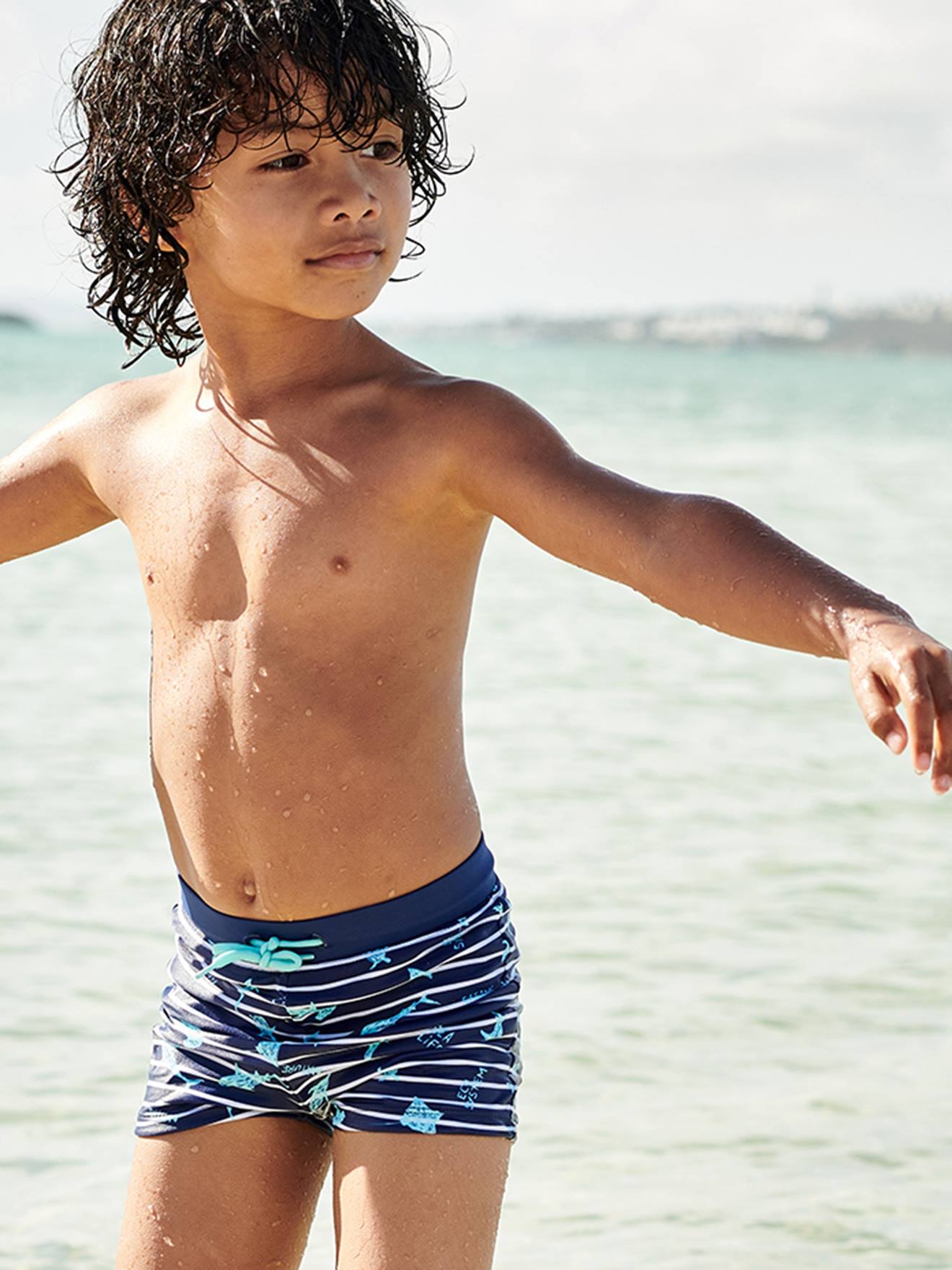 Vertbaudet Jungen Badeshorts Oeko-Tex - marine gestreift
