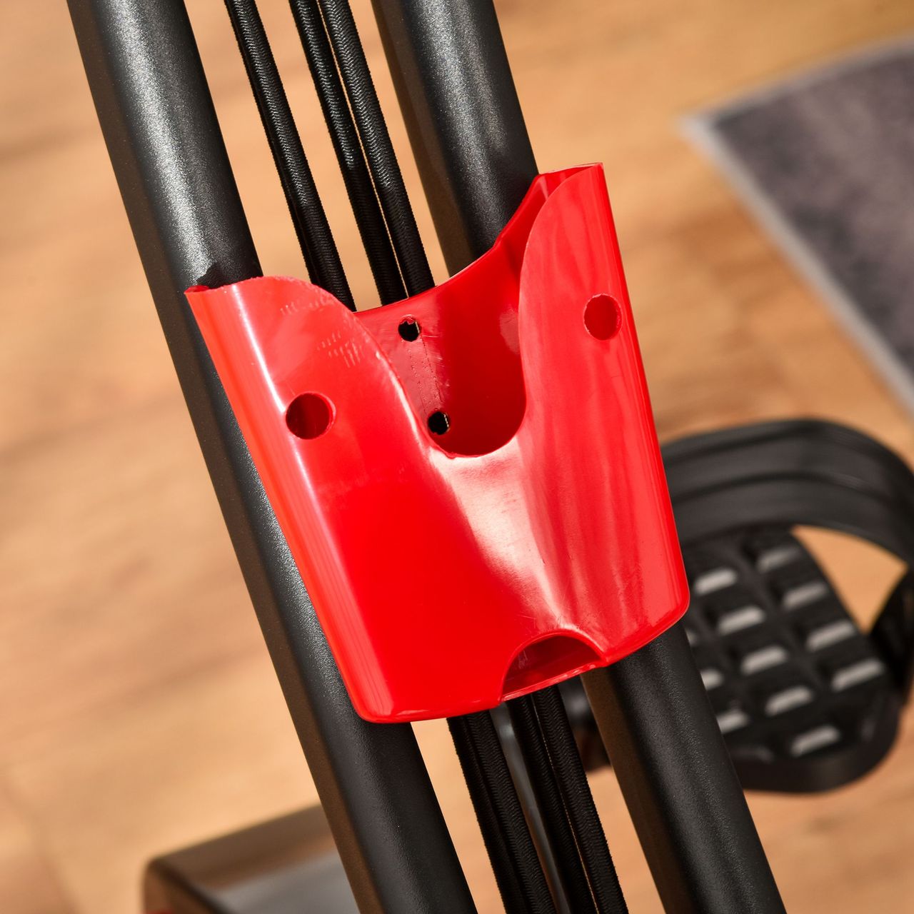 HOMCOM Heimtrainer X-Bike Fahrradtrainer LCD-Display klappbar Rot