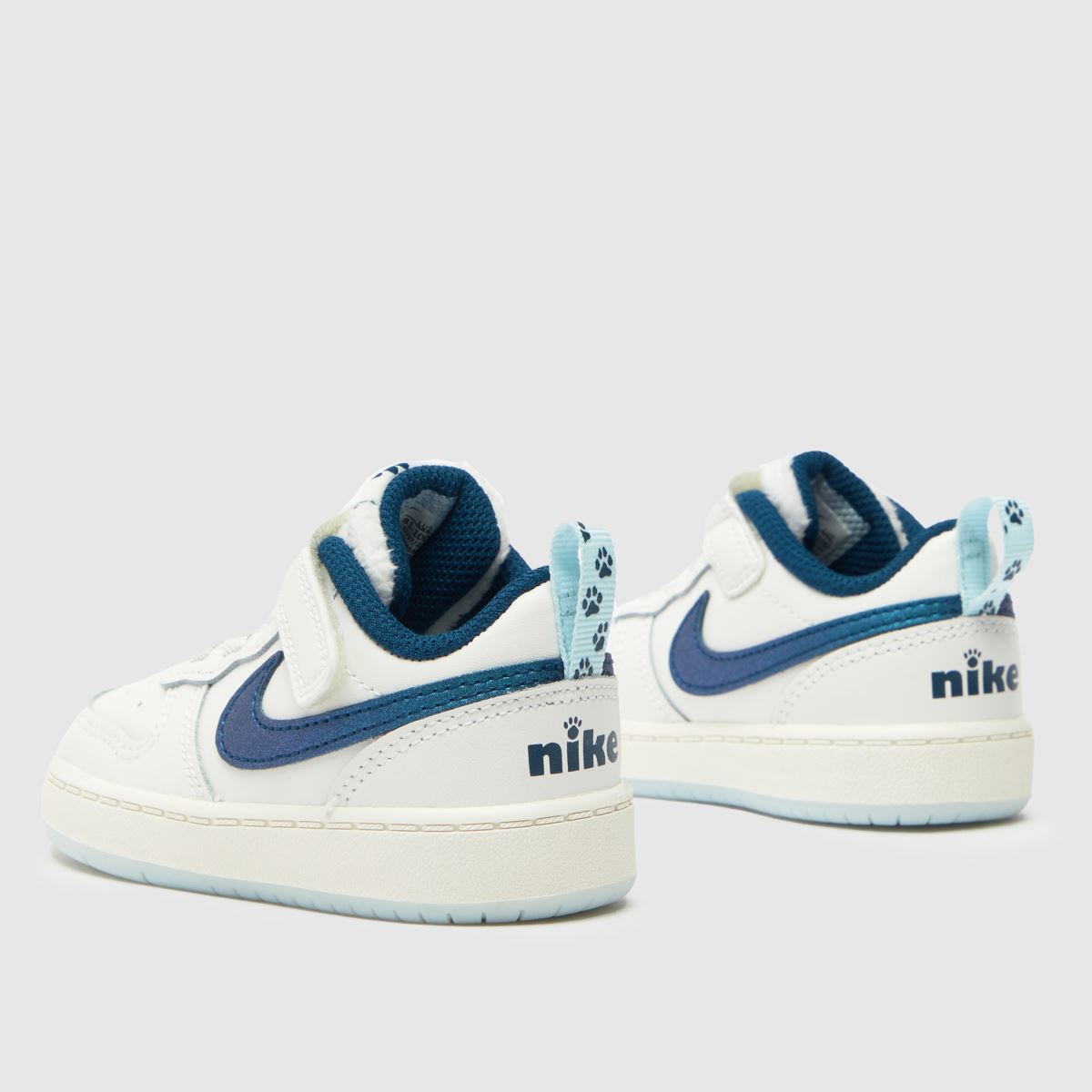 Nike vita & blå Court Borough Low 2 pojkar småbarnsskor