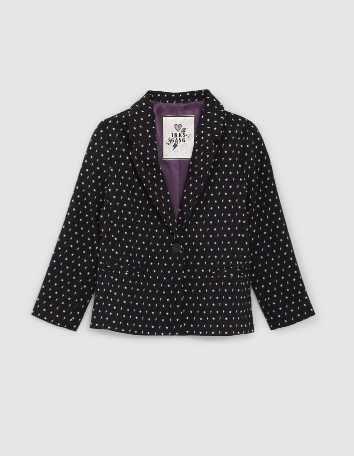 Veste noire imprimé minimaliste fille