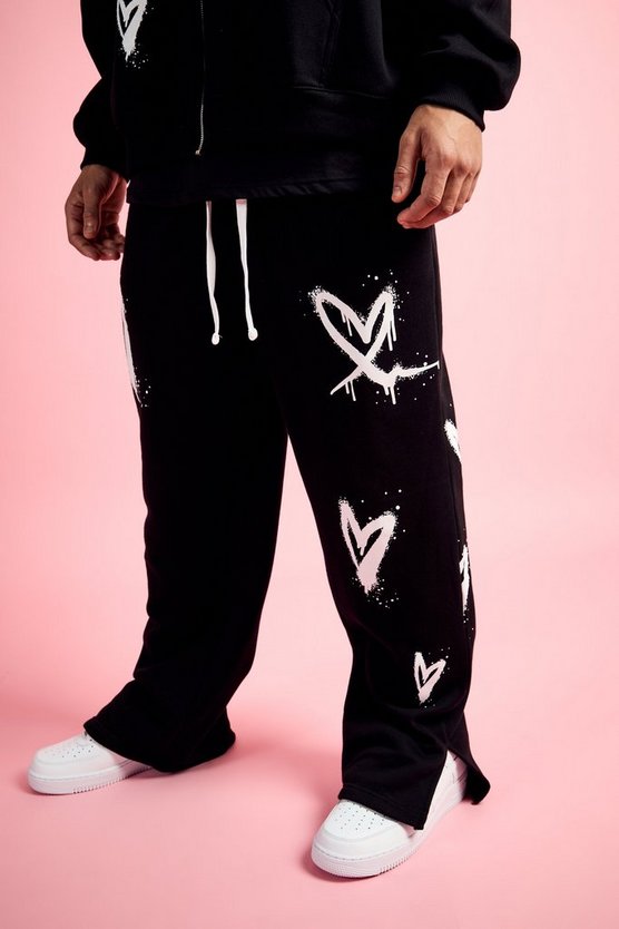 Lockere Jogginghose mit geteiltem Saum