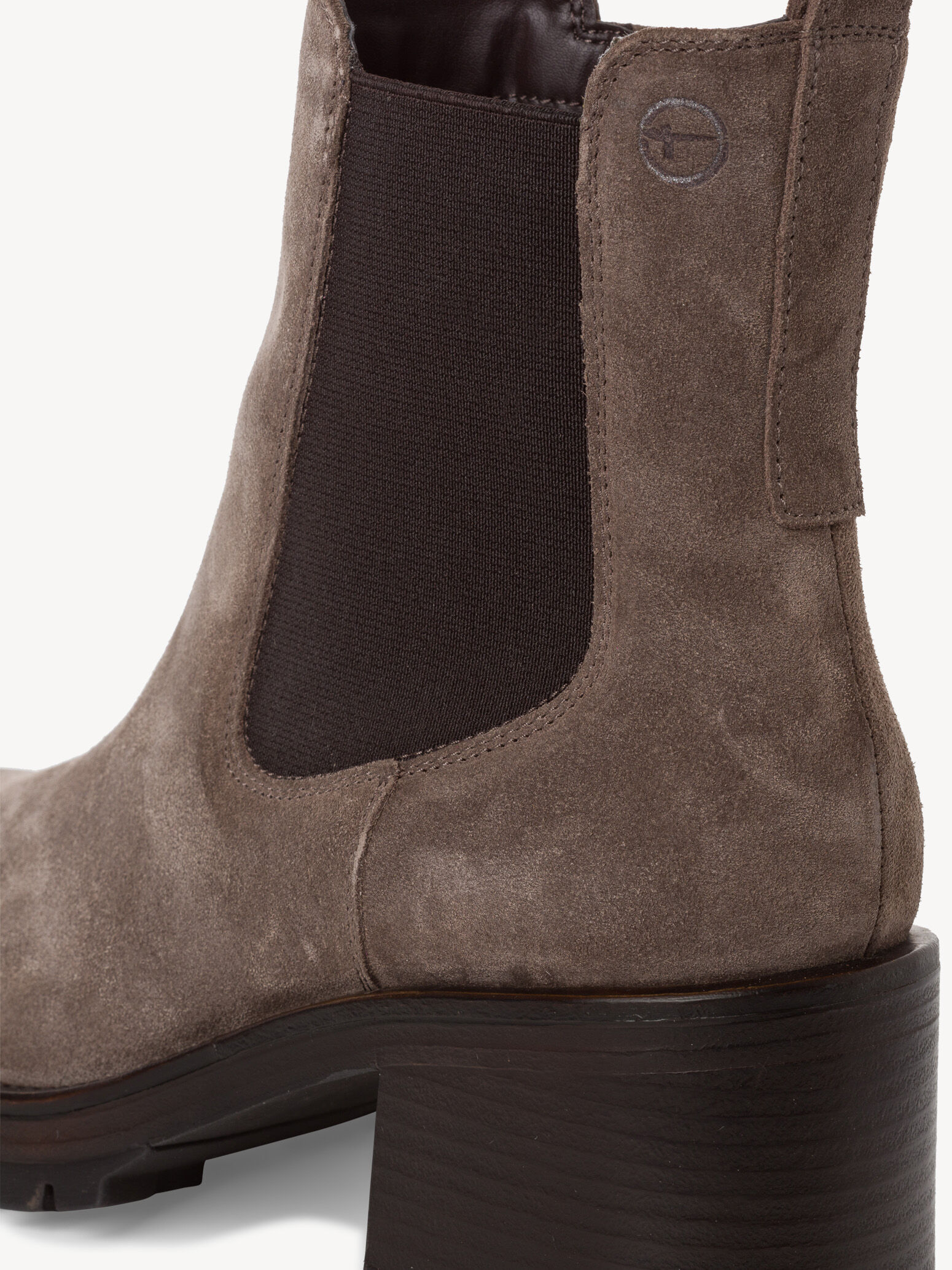 Bottine Chelsea en cuir - beige