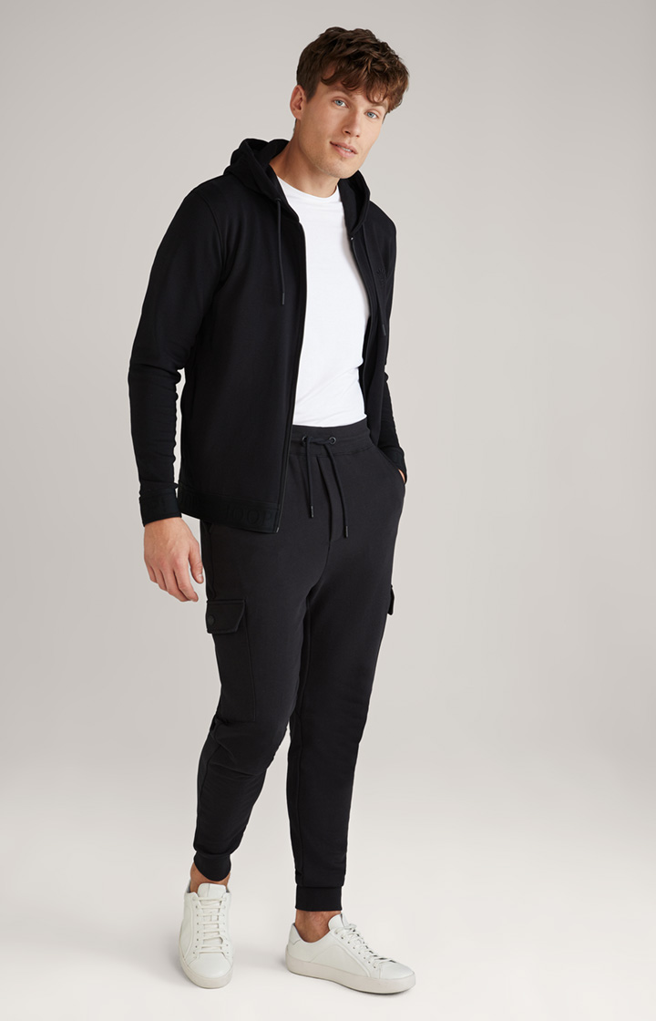 Loungewear-Sweatjacke in Schwarz