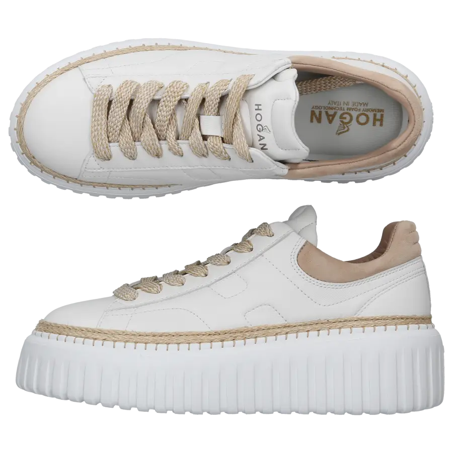 Hogan - Sneaker low Plateau H-STRIPES Kalbsleder - beige