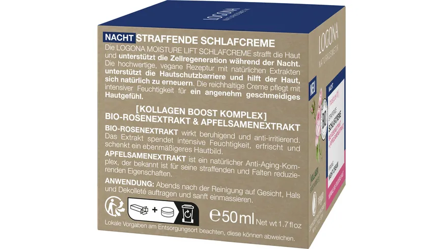 LOGONA Moisture Lift Schlafcreme 50 ml
