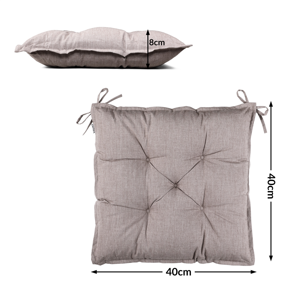 Casaria Detex® Sitzkissen 4er-Set Creme meliert 40x40x8cm