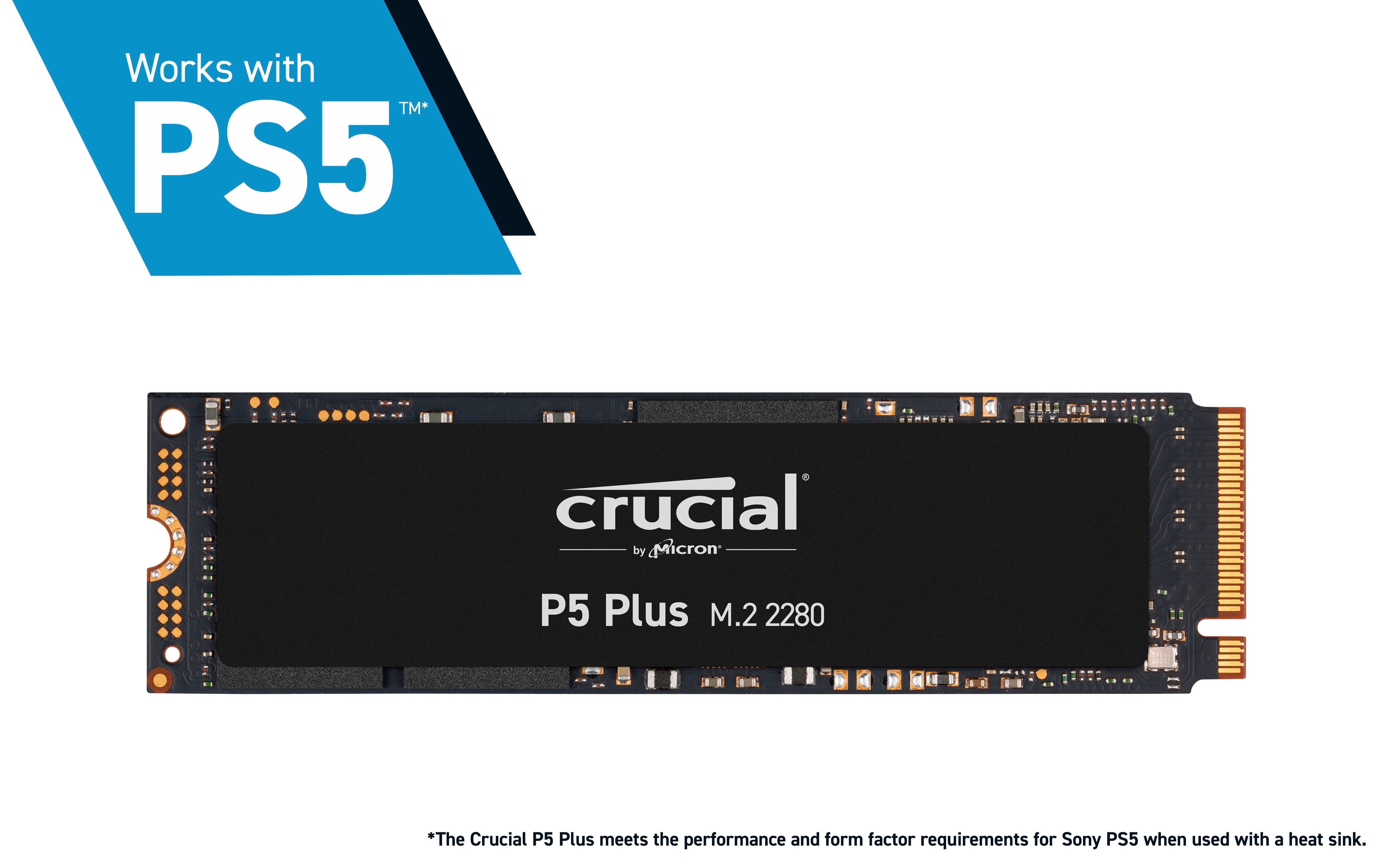 Crucial P5 Plus 500GB interne SSD (500 GB) 6600 MB/S Lesegeschwindigkeit, 4000 MB/S Schreibgeschwindigkeit, Playstation 5 kompatibel*, NVMe