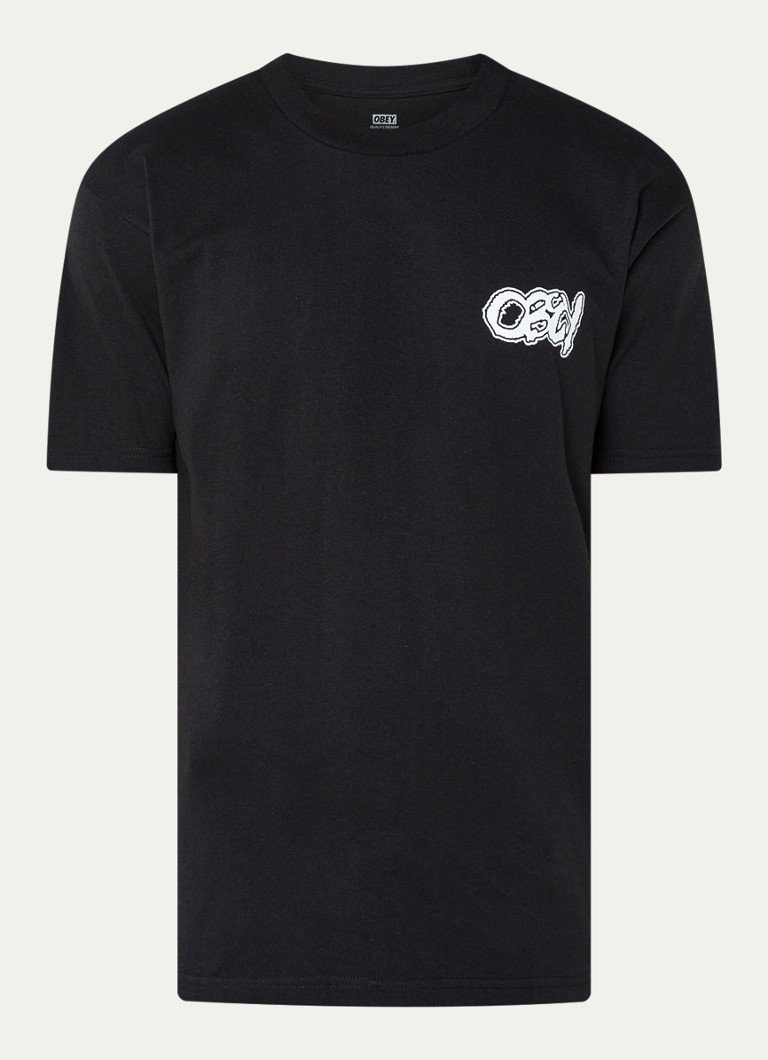 Obey Draw T-krekls ar logotipu un apdruku aizmugurē