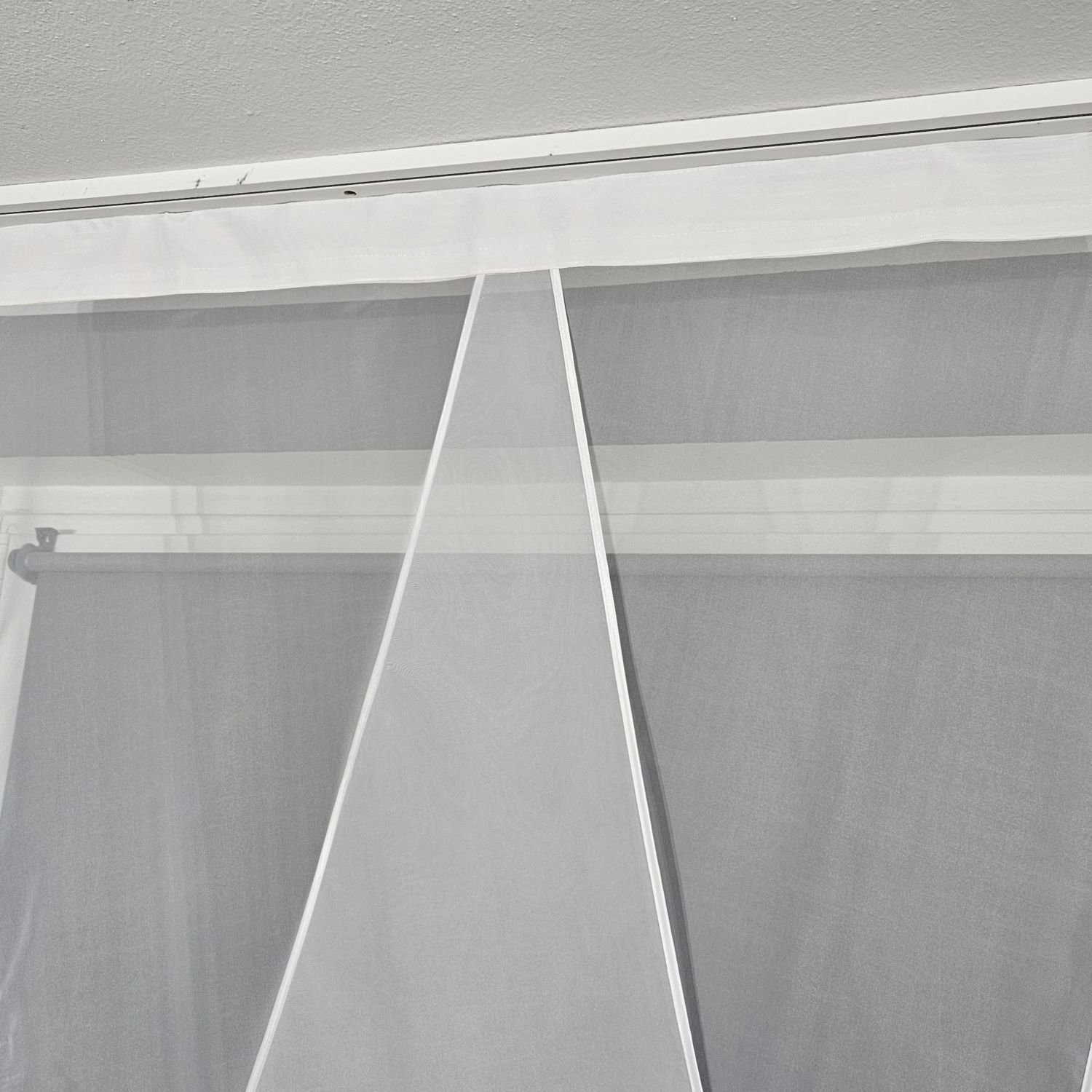 Schiebegardine 2er V Panel Voile, Gardinen by Justyna, Kräuselband (2 St), transparent, Modern, Panelgardine, Paneele, Fertiggardine, Scheibengardine, Fensterdeko