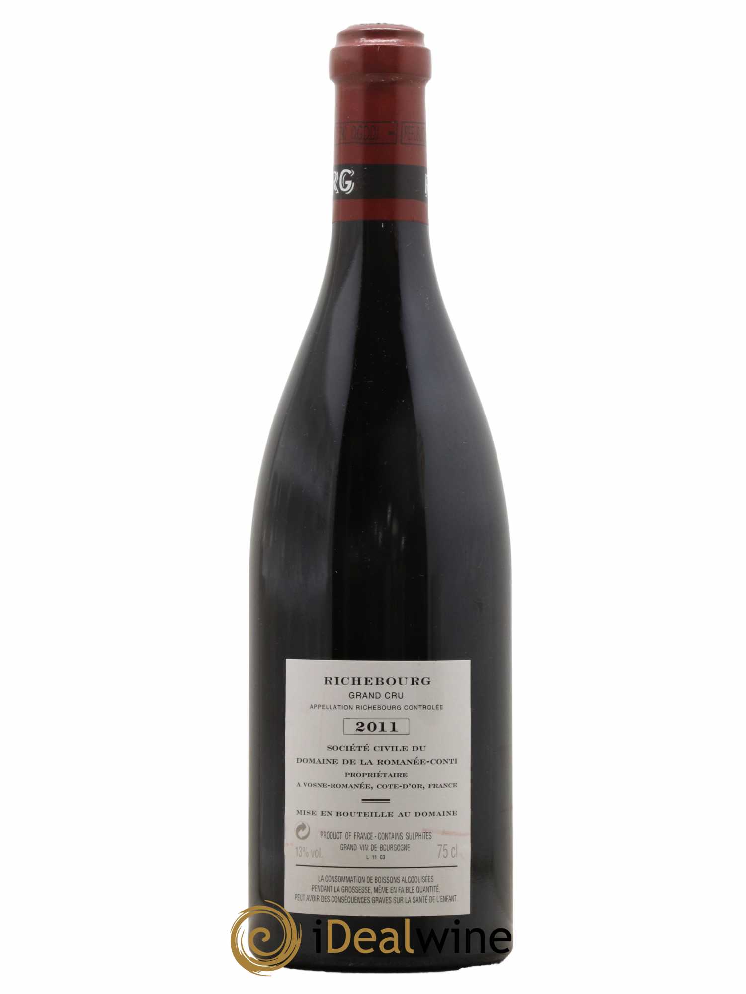 Richebourg Grand Cru Domaine de la Romanée-Conti  2011 - Lot de 1 Bouteille