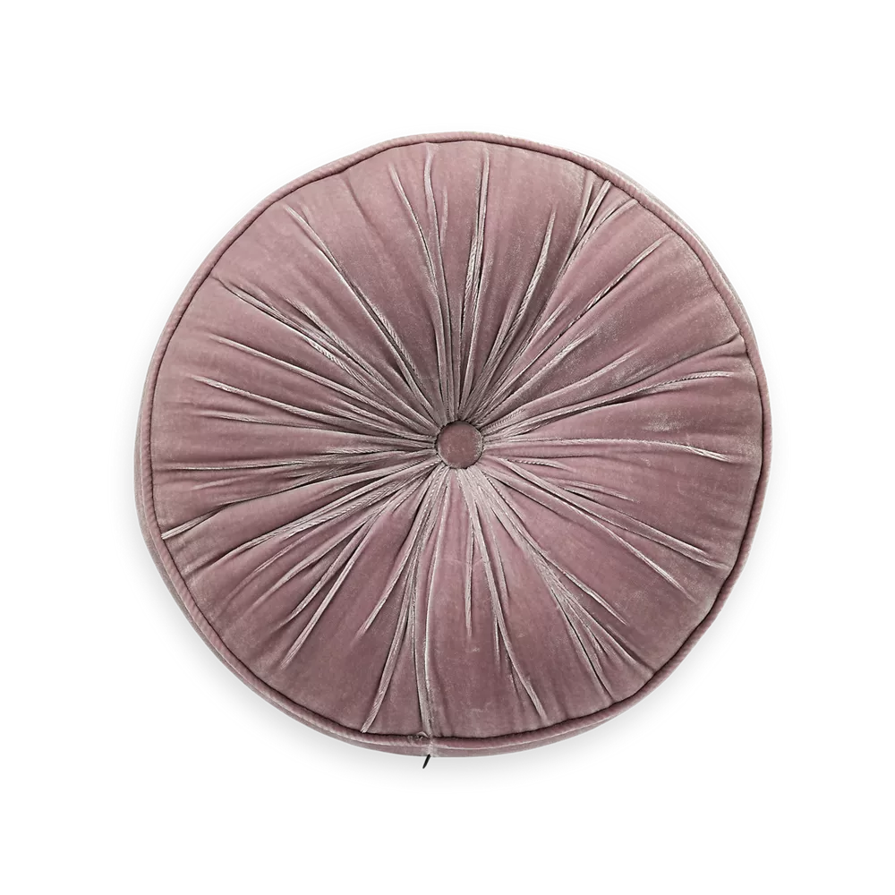 Coussin rond en velours de soie et viscose de la collection House of Rituals Saigon