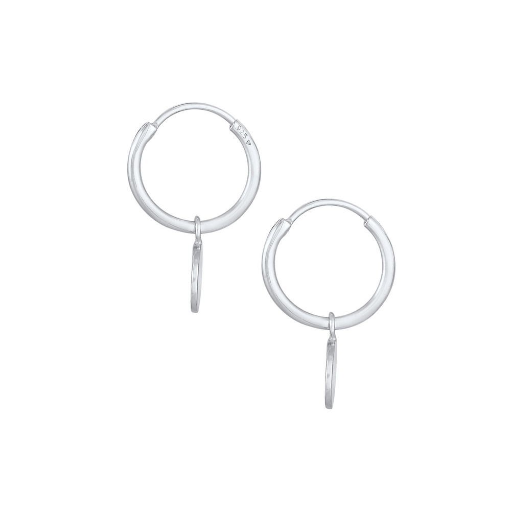 Elli Elli Boucles d'Oreilles Femmes Créoles Plaquettes Coin Pendentif Organique en Arg Boucles d'oreilles