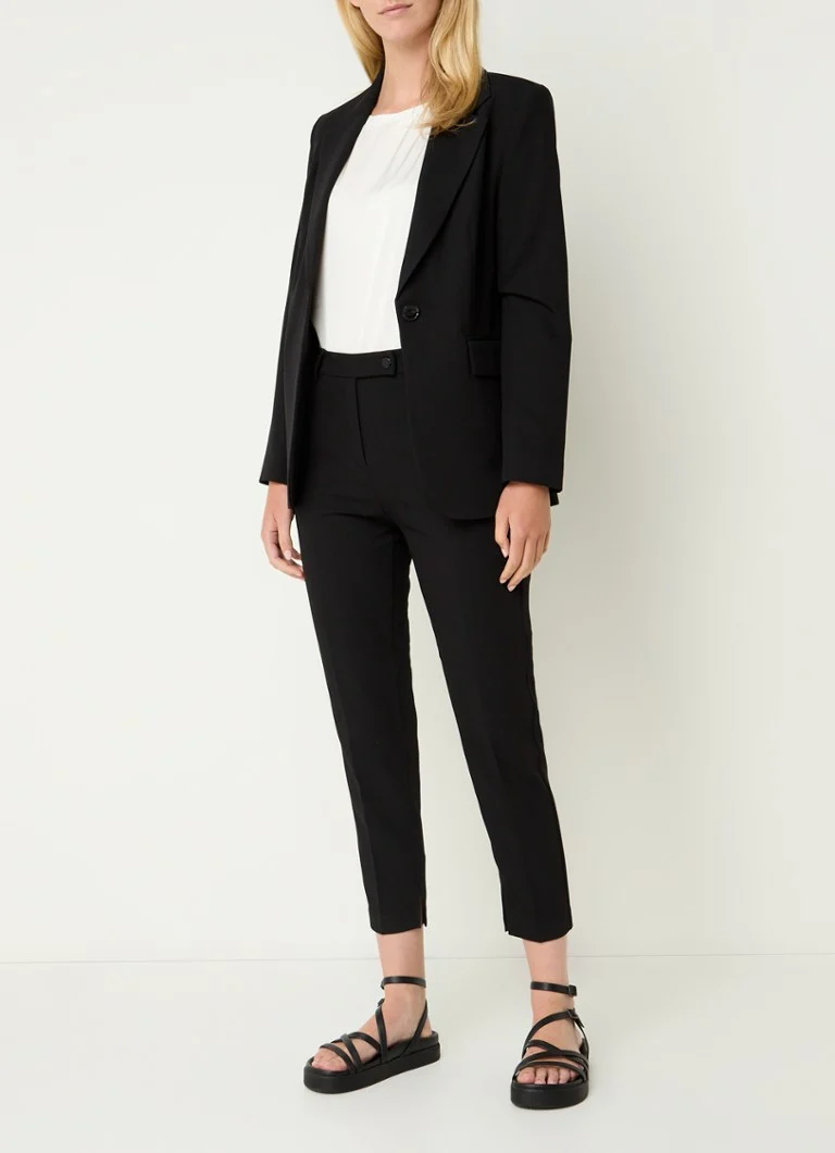 Pantaloni Sisley, cu talie înaltă, mulați, lungime 7/8, cu buzunare laterale.
