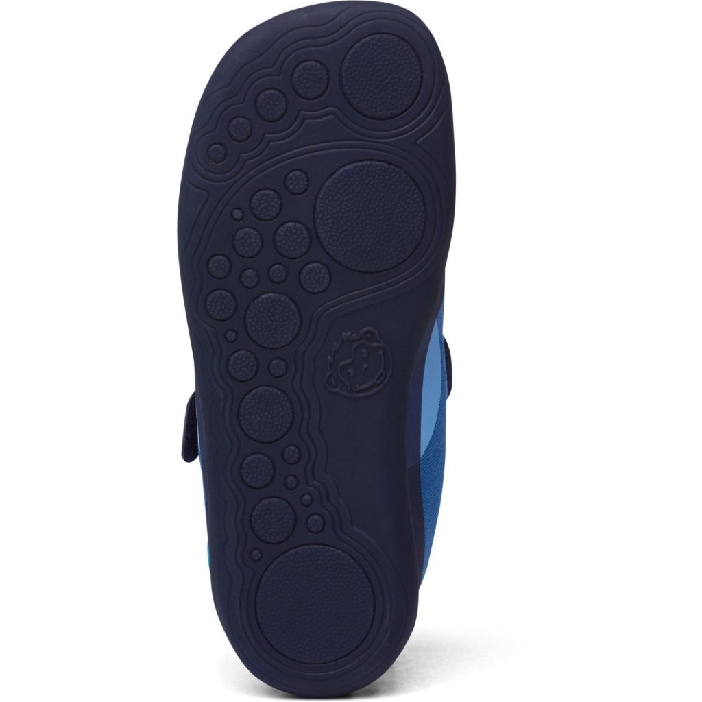 Affenzahn Barfußschuh Baumwolle Lucky Bär Blau Klett