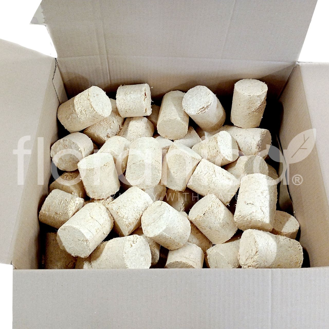 Pemicont Floranica Holzbriketts 100% Gepresste Rundholzbriketts 12,5kg im Jutesack Brikett Ideal für Kamin Ofen Raketenofen Grill Umweltfreundlich Hohe Brennwert Raucharm