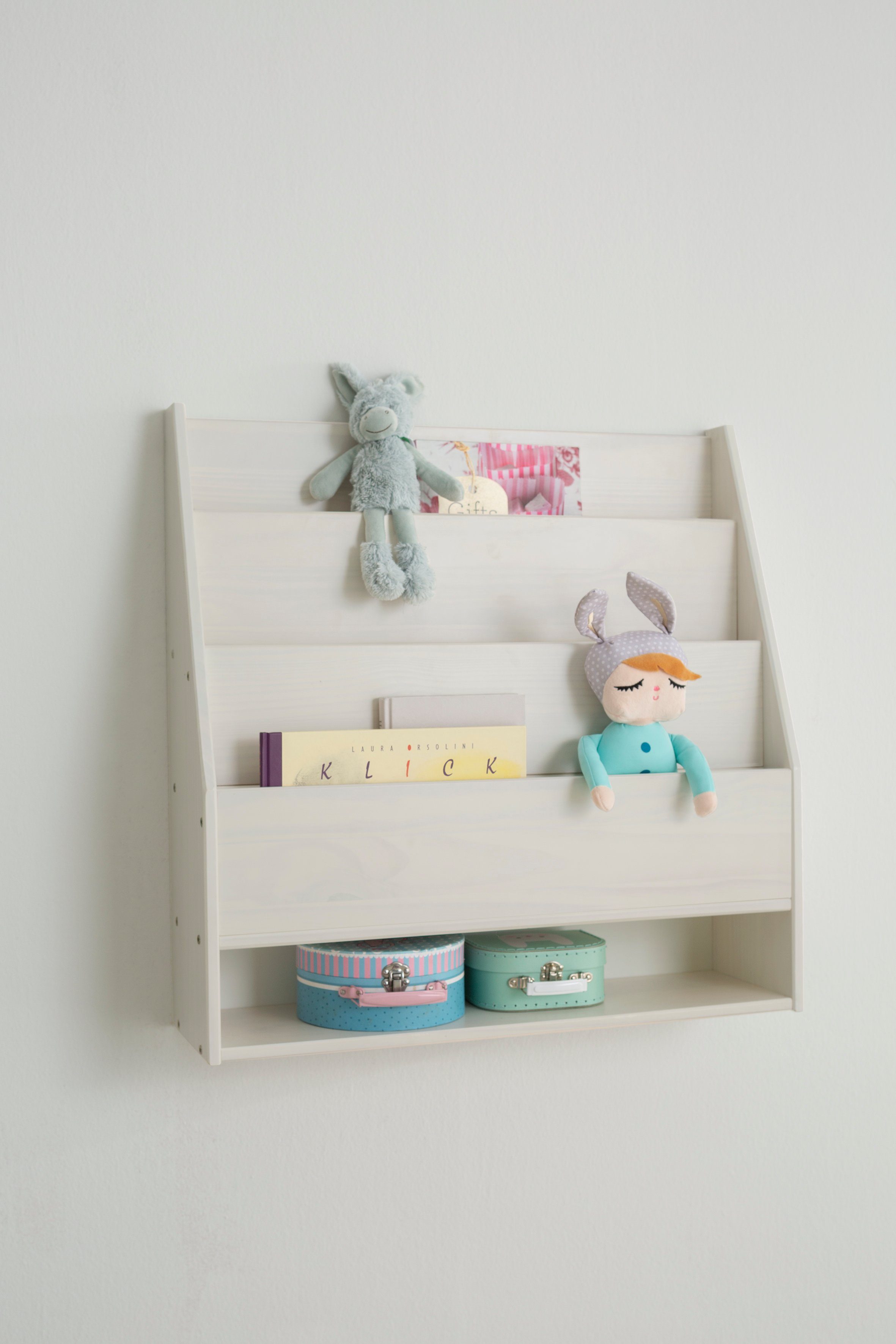 Lüttenhütt Kinderregal Alpi, 1-tlg., Wandregal aus Kiefernholz, Wandmontage, Farbvarianten, Breite 70 cm