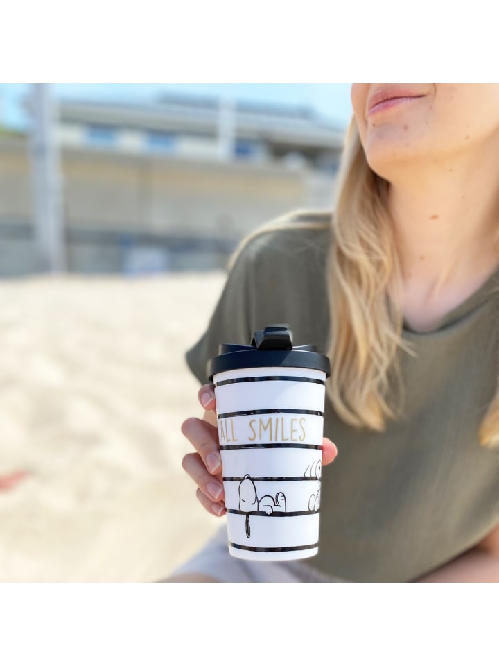 Geda Labels Coffee to go Becher Snoopy All Smiles in Weiß - 400 ml günstig kaufen onesize
