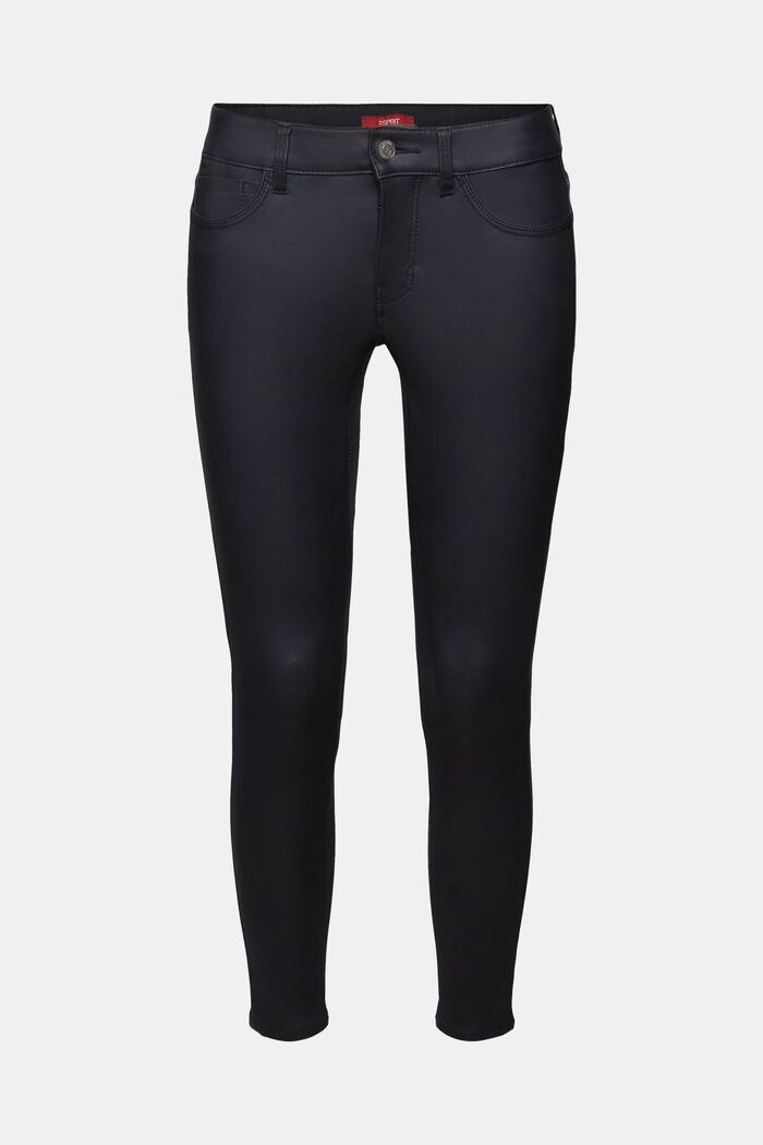 Beschichtete Hose mit schmalem Bein und mittlerer Bundhöhe