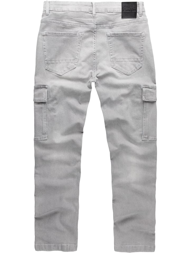 Amaci&Sons Regular Slim Cargo Jeans MIAMI in Hellgrau günstig kaufen