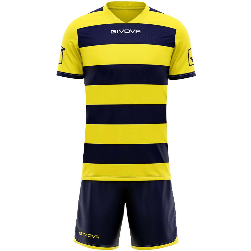 Givova Rugby Set Trikot mit Shorts gelb/navy