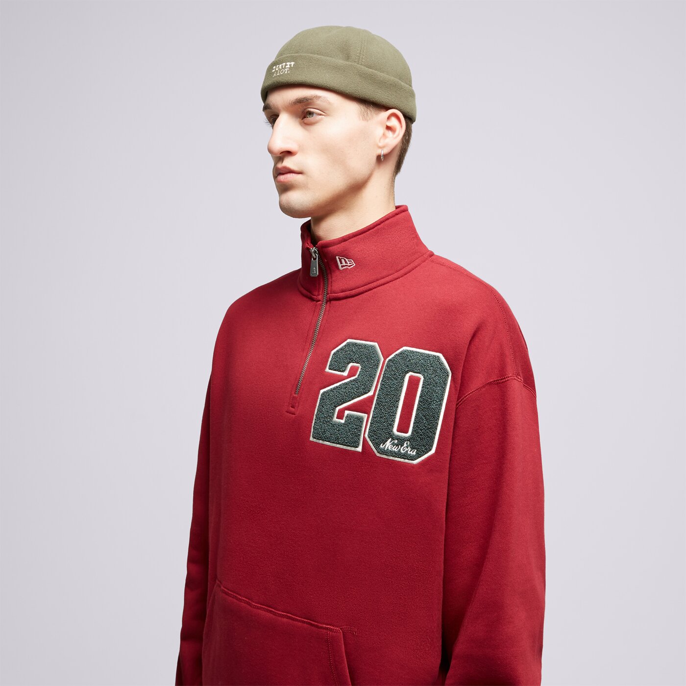 NEW ERA SWEATSHIRT MIT REIßVERSCHLUSS   NE QUARTER ZIP NONE Dunkelrot