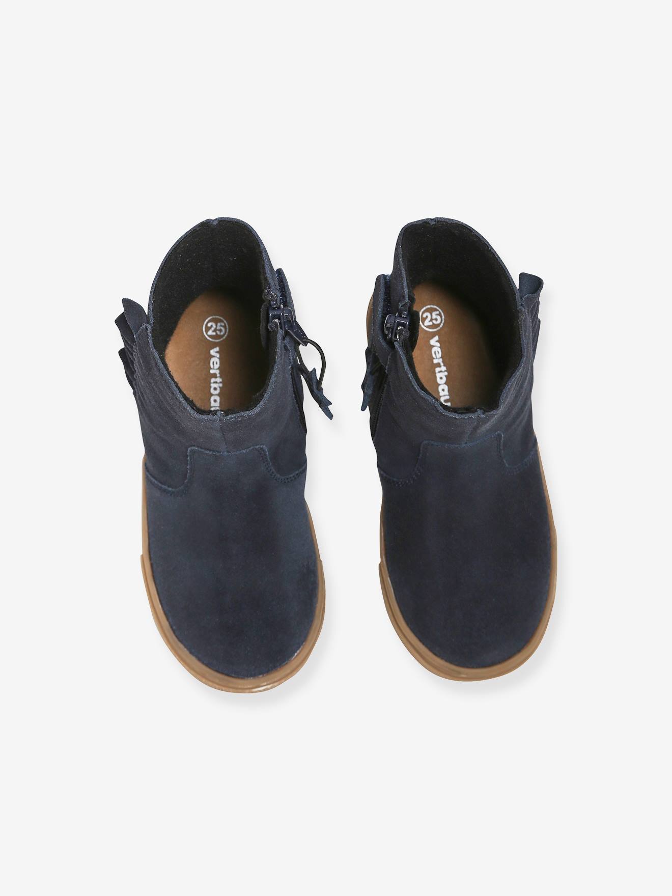 Bottes cuir fille collection maternelle bleu marine