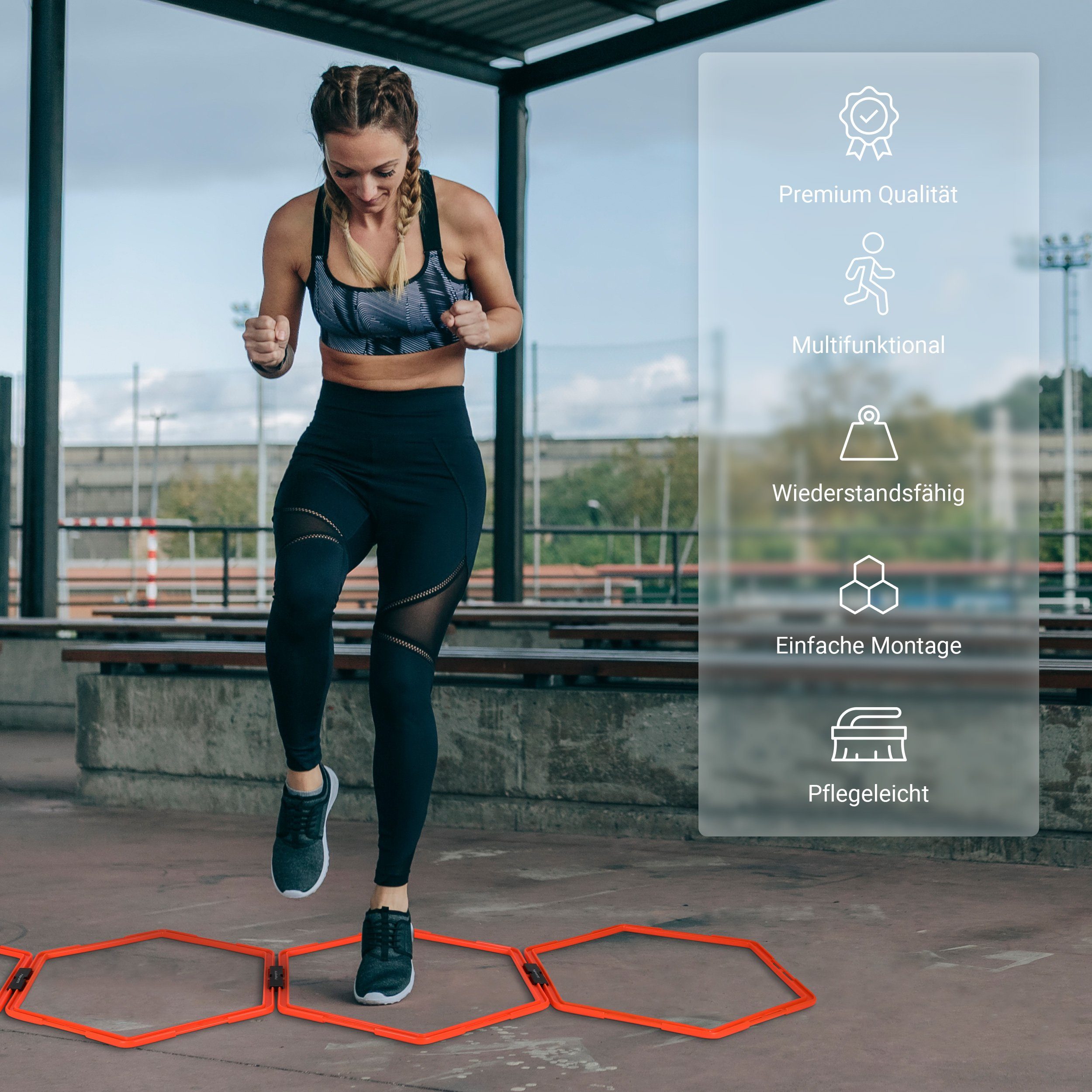 MSports® Koordinationsleiter Koordinationsleiter Sprossen Fußball Trainings-Leiter Geschwindigkeit 3m