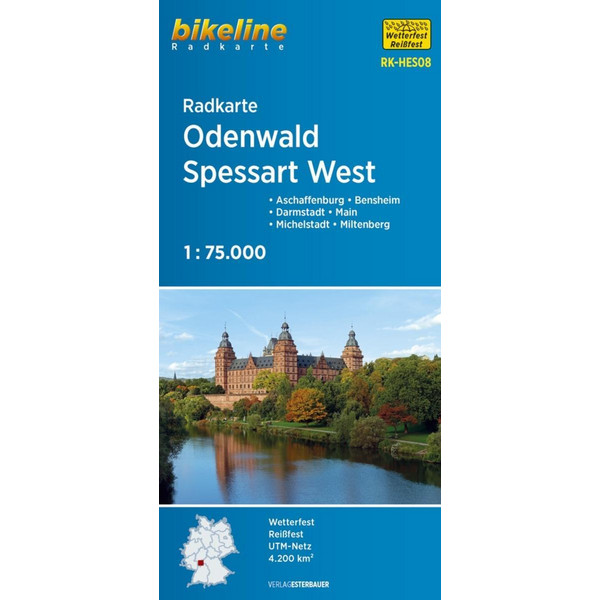 Radkarte Odenwald Spessart West (RK-HES08) - Fahrradkarte