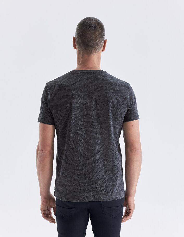 T-shirt gris jacquard motif zébré Homme