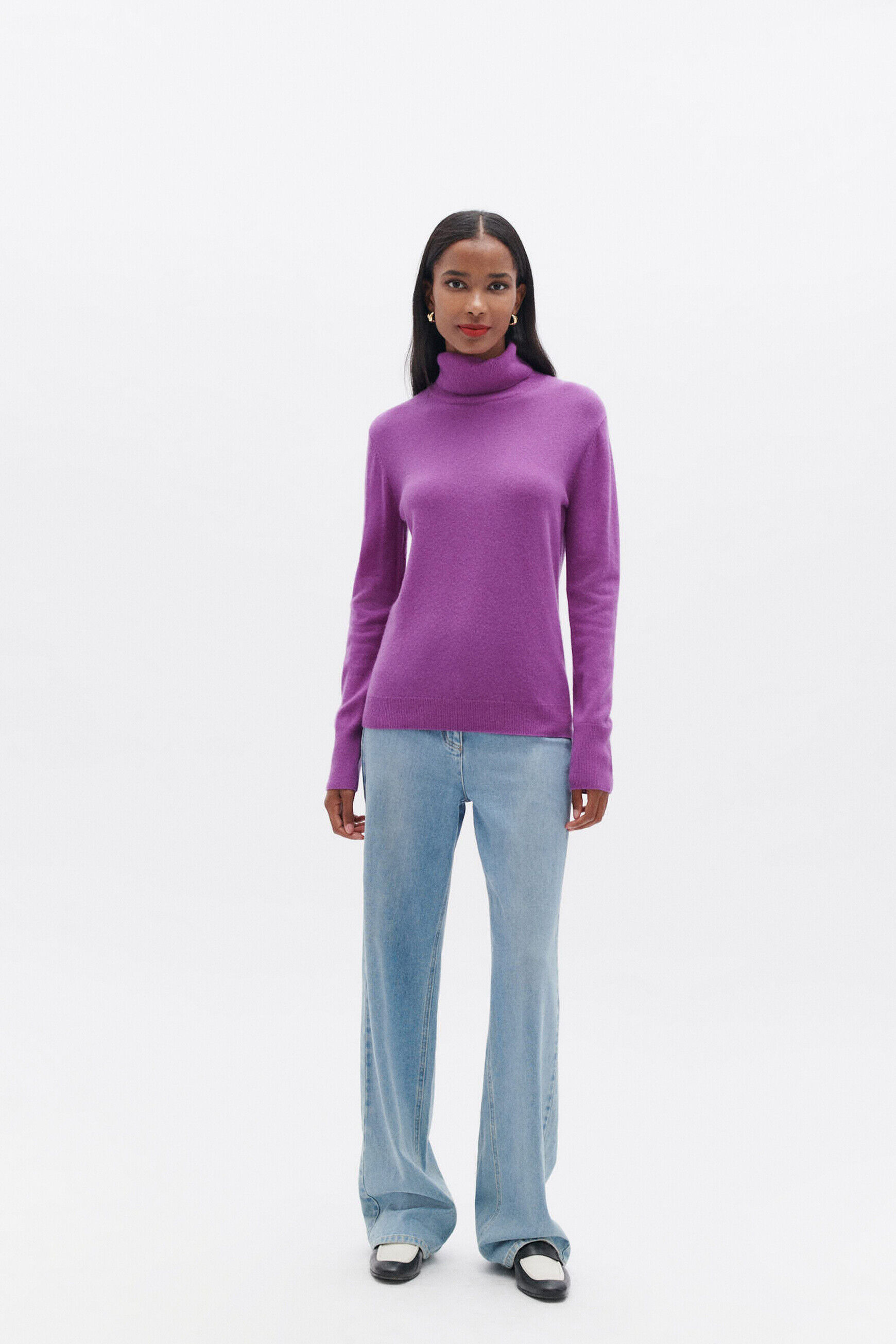 pull dylan b 100% cachemire parme femme