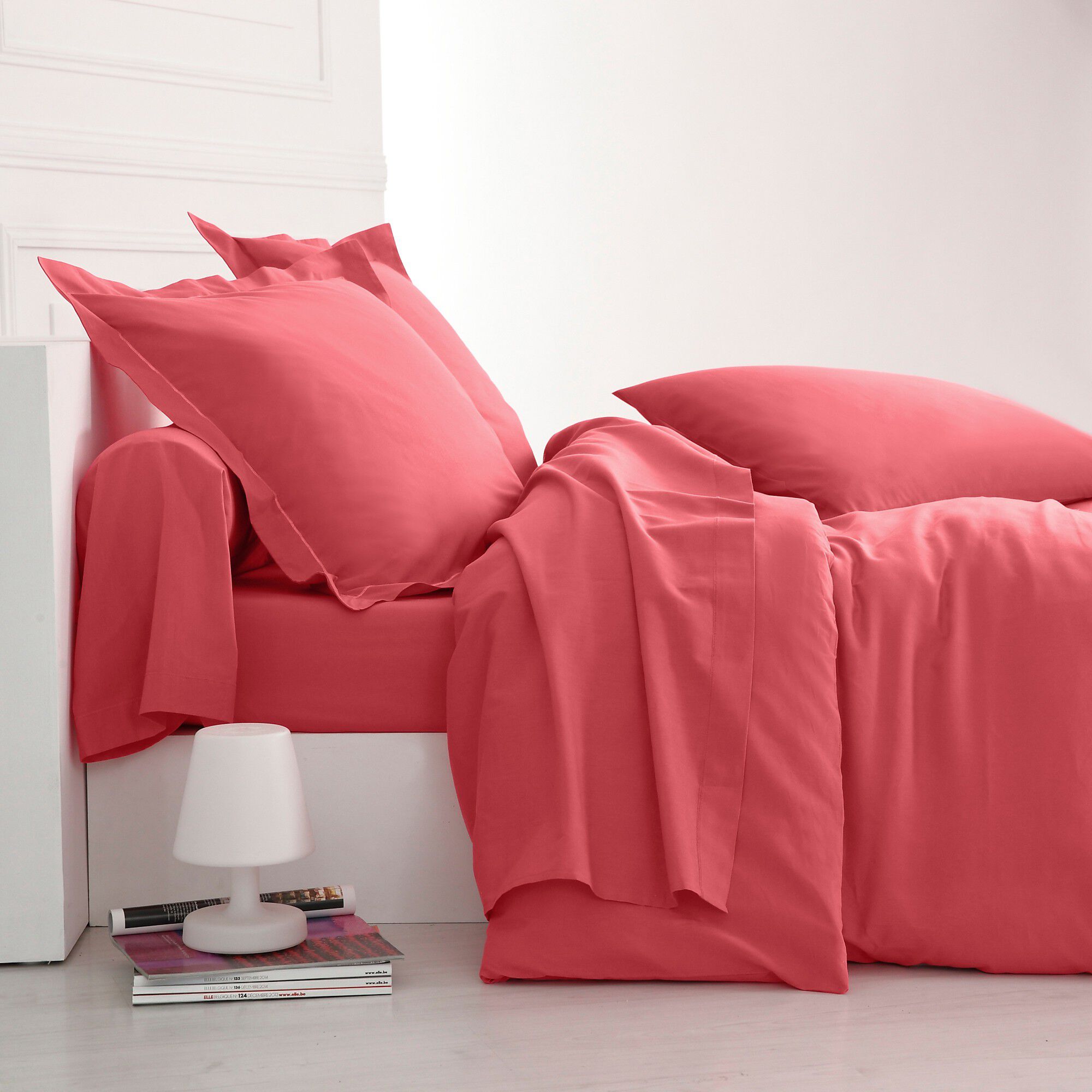 Linge de lit uni polyester-coton Colombine