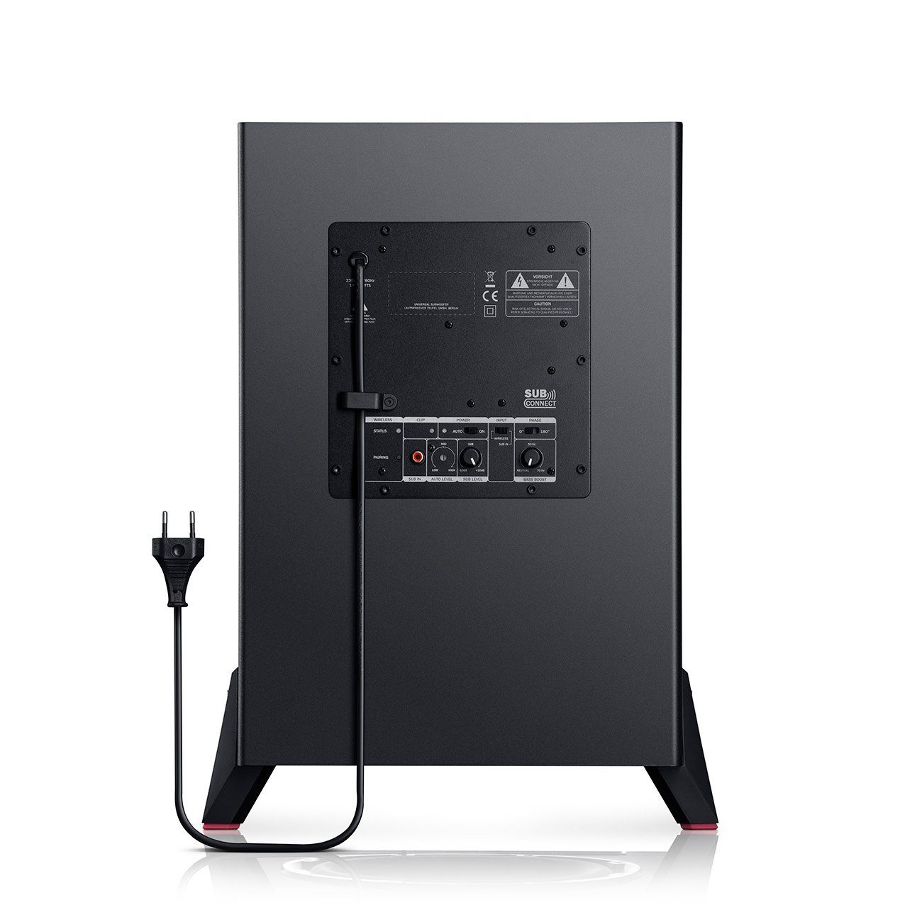 Teufel T 10 Subwoofer Subwoofer (Cinch-Eingang, Als Frontfire- oder Downfire-Subwoofer einsetzbar)