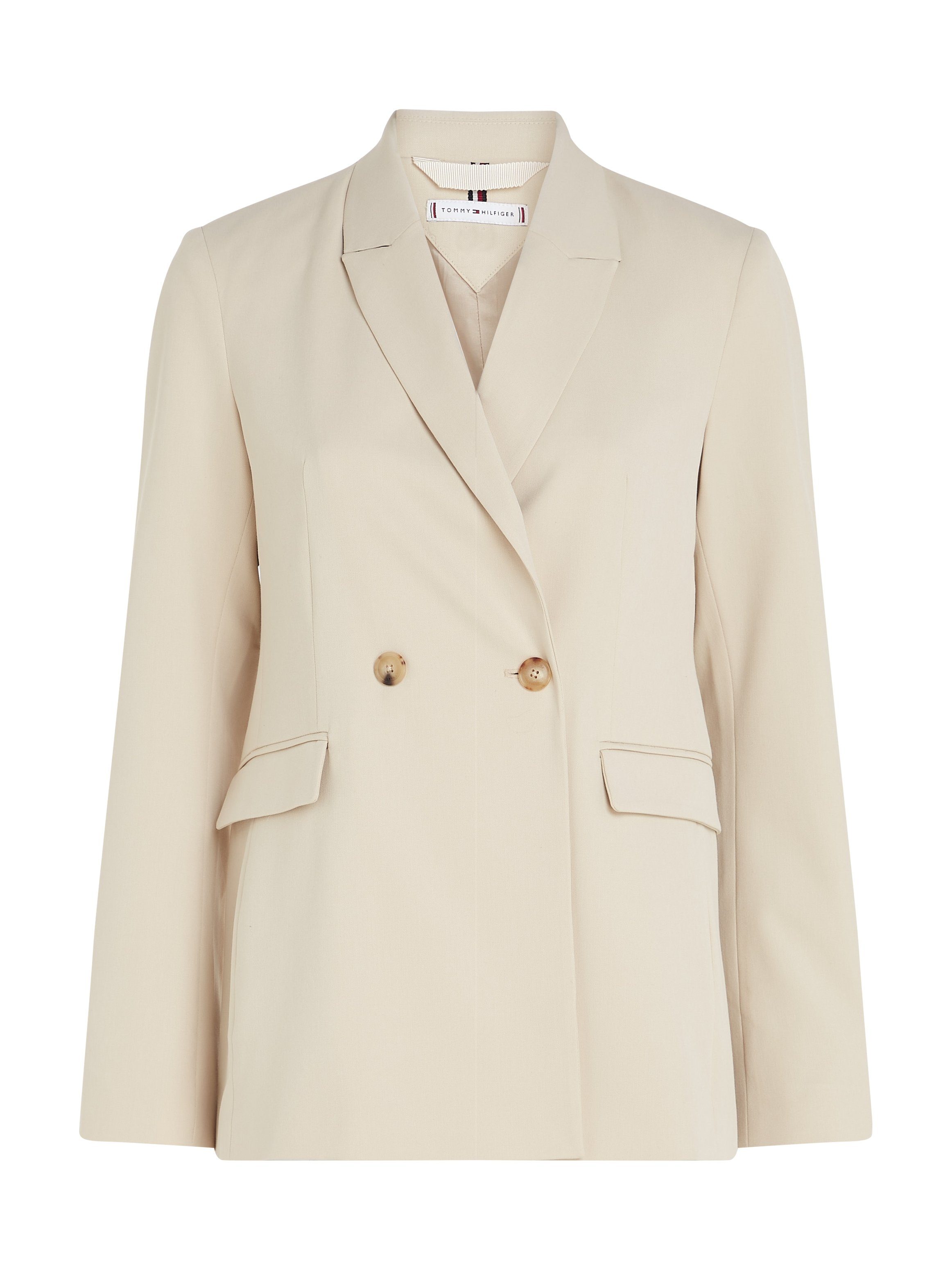Tommy Hilfiger Kurzblazer VIS POLY BLEND DB SLIM BLAZER im modischem Doppelreiher