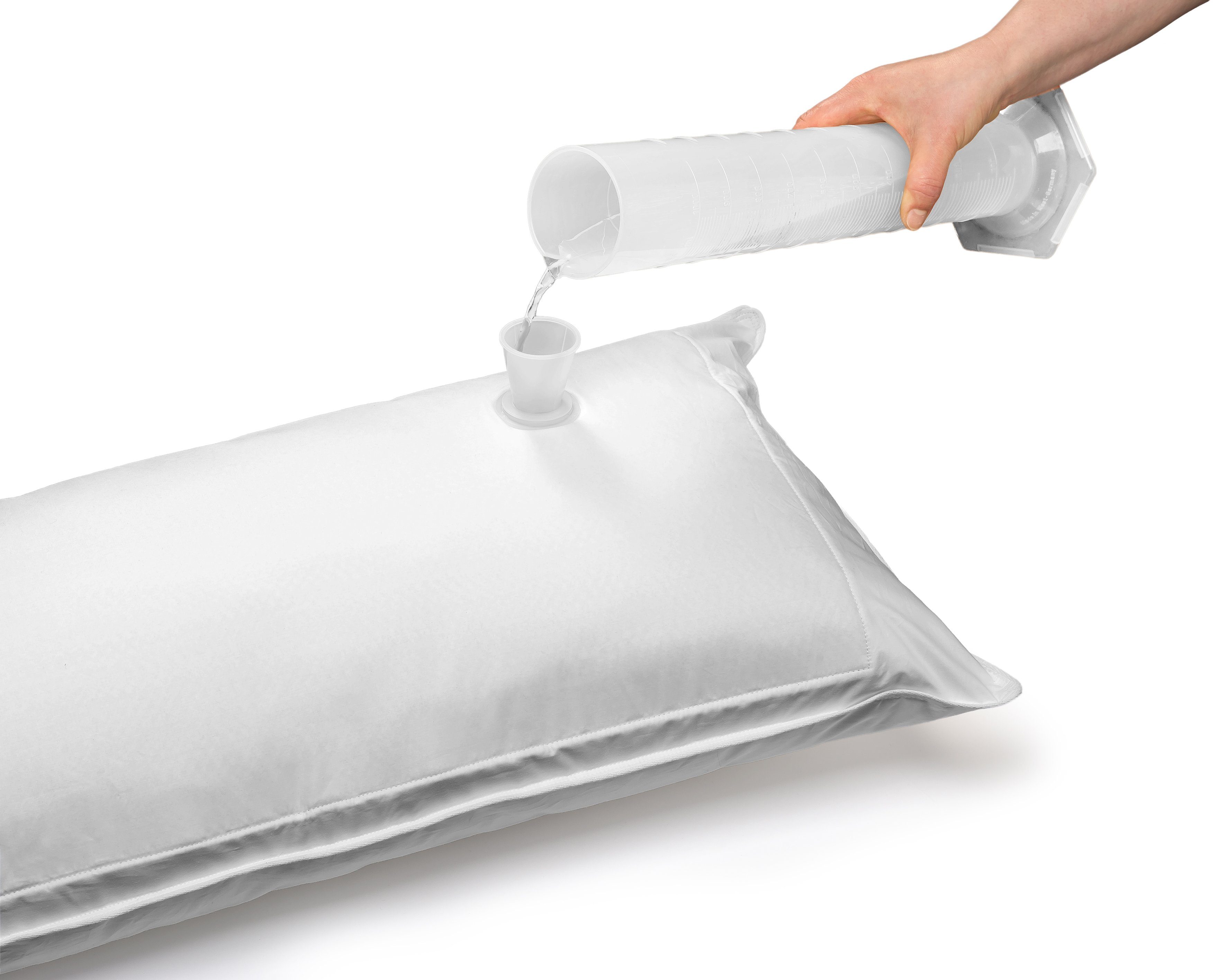 XDREAM Wasserkissen Kopfkissen, 40x80 cm und 50x70 cm, inkl. Fülltrichter, 1-tlg., individuelle Stützwirkung durch anpassbare Füllmenge, Auslaufschutz
