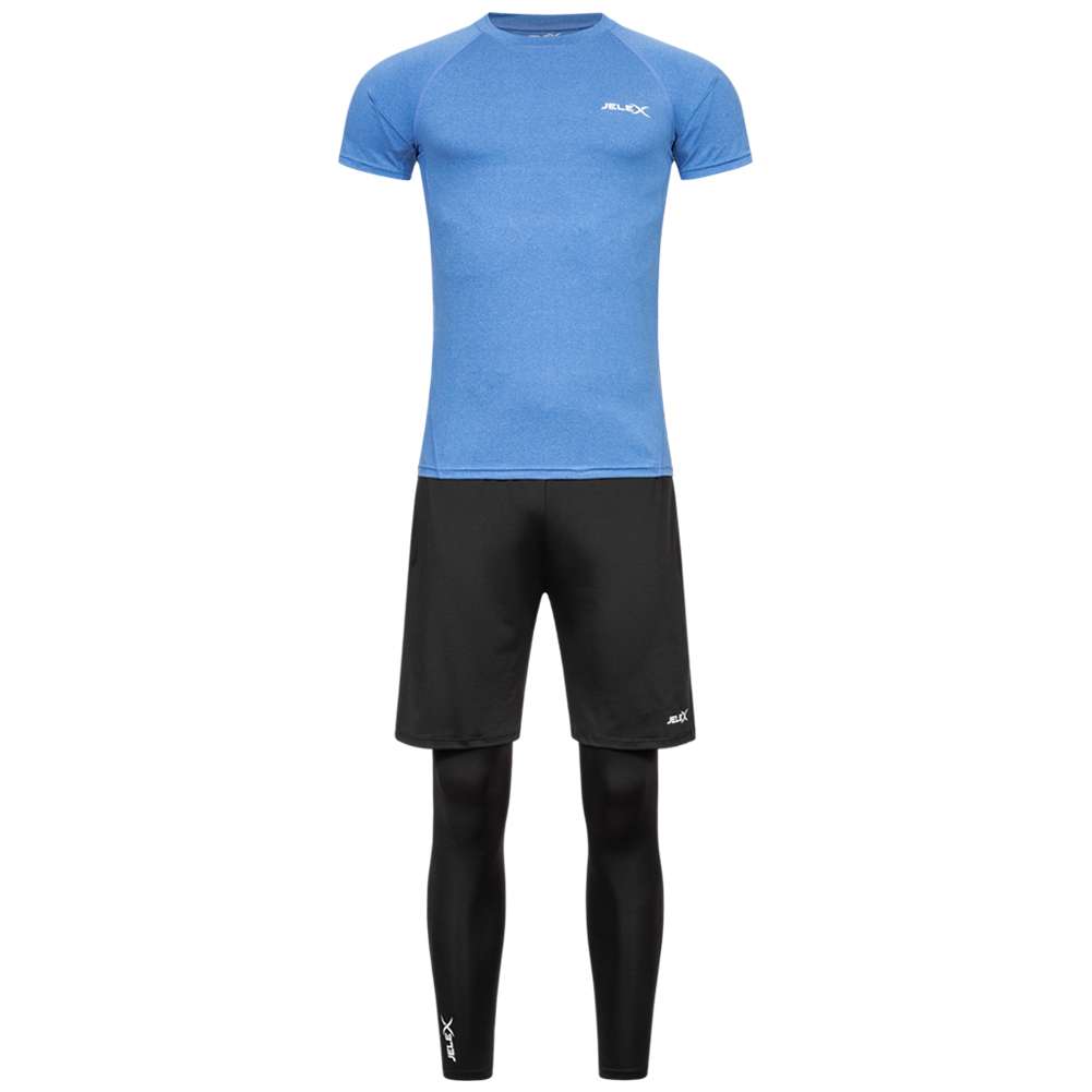 JELEX Sportinator Herren Fitness-Set 3-tlg. blau-schwarz