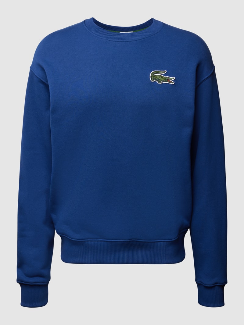 Sweatshirt mit Logo-Stitching in blau