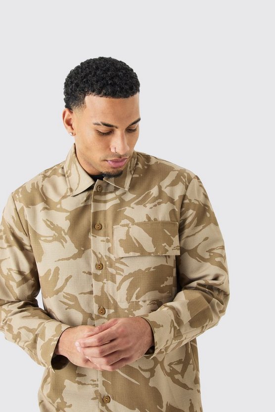 Langärmliges Camouflage Ripstop Overshirt