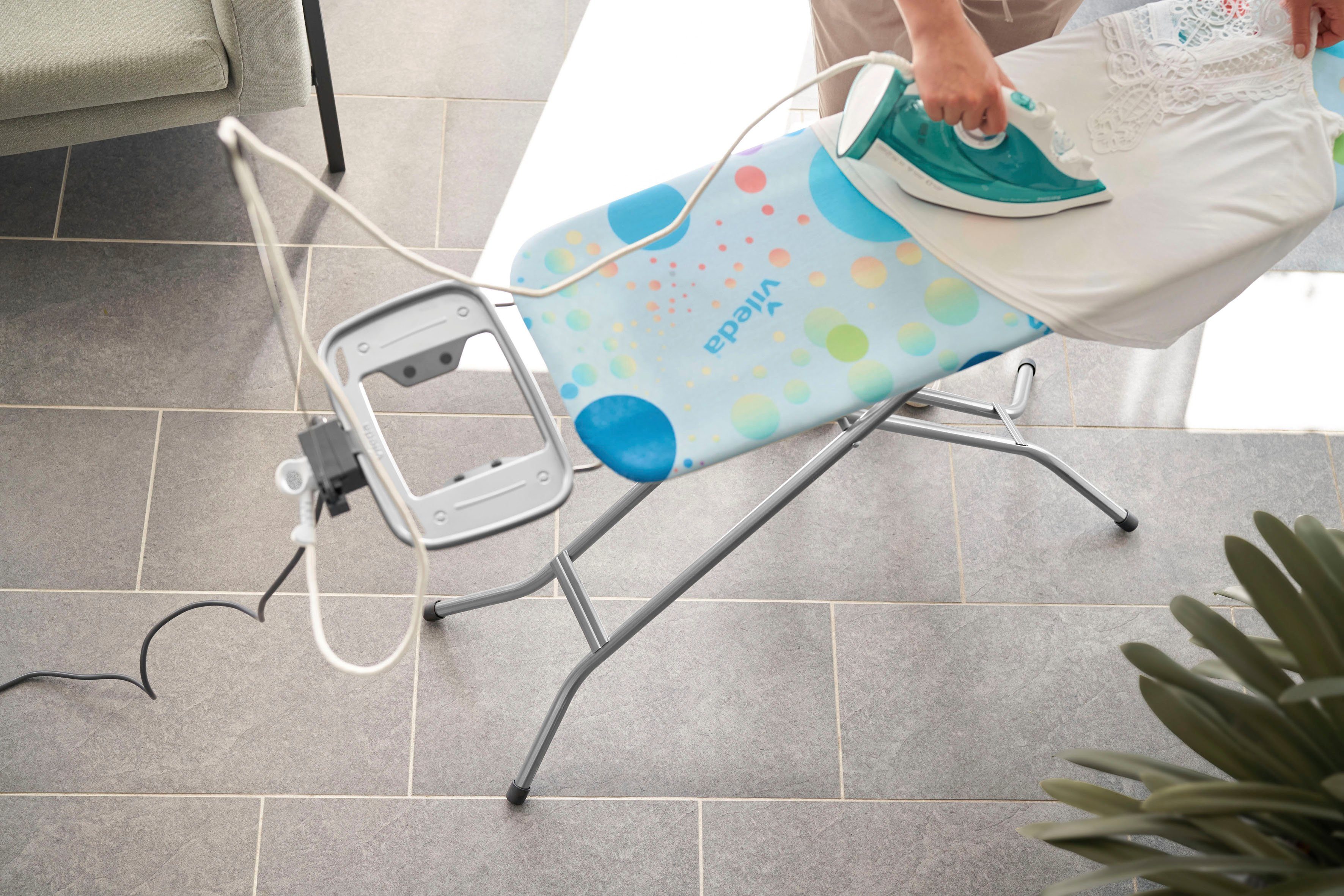 Vileda Bügelbrett NEO plus, Bügelfläche 34x114 cm, Höhenverstellbar auf bis zu 90 cm