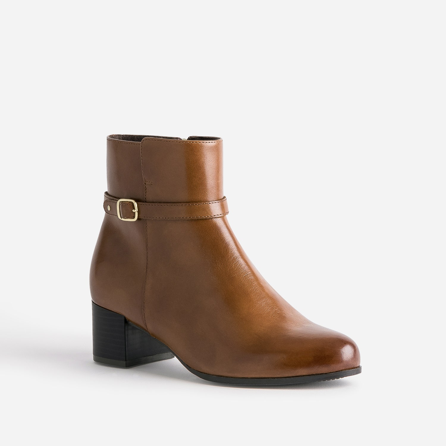 Boots CAPRICE cognac en cuir esprit jodhpur