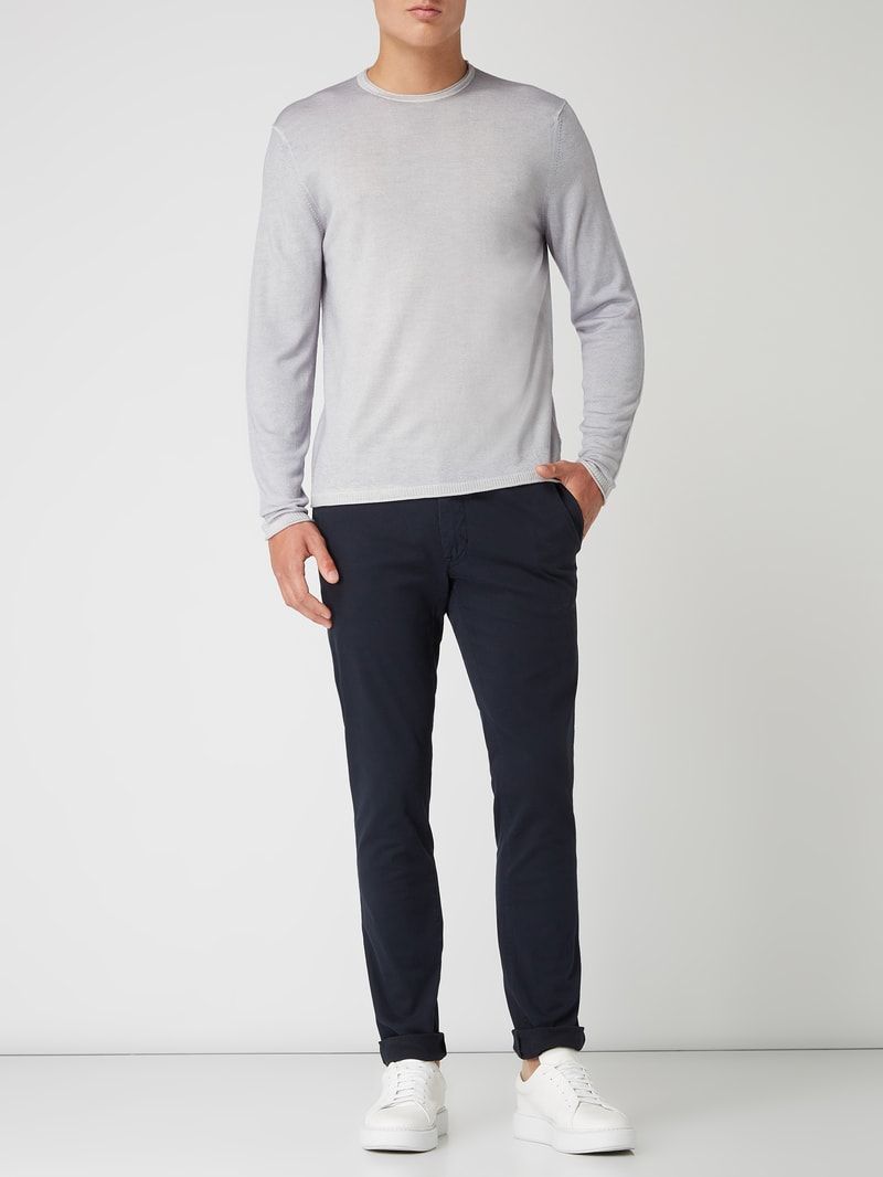 Slim Fit Chino mit Stretch-Anteil Modell 'Transit' in marineblau