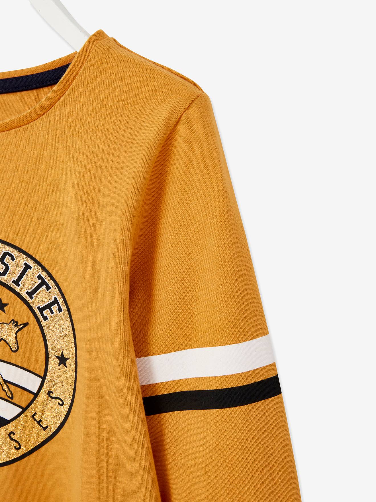 Vertbaudet Bio-Kollektion: Mädchen Shirt, College-Style - braun