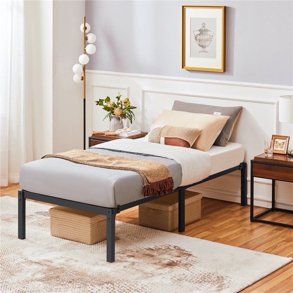 Yaheetech Bettgestell, Metallbett Modern Jugendbett mit Lattenrost