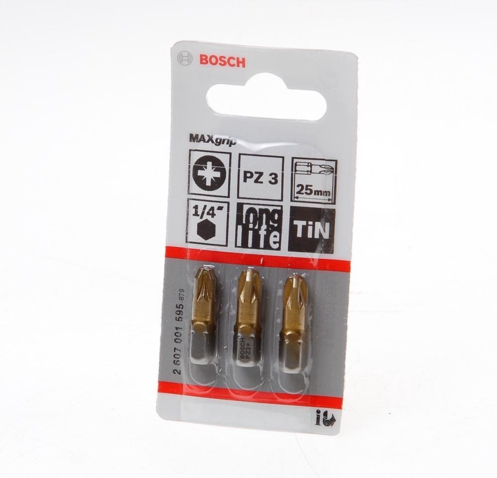 Bosch Blue Accessories 2607001595 Bit de șurubelniță Max Grip PZ3, 25 mm 3x