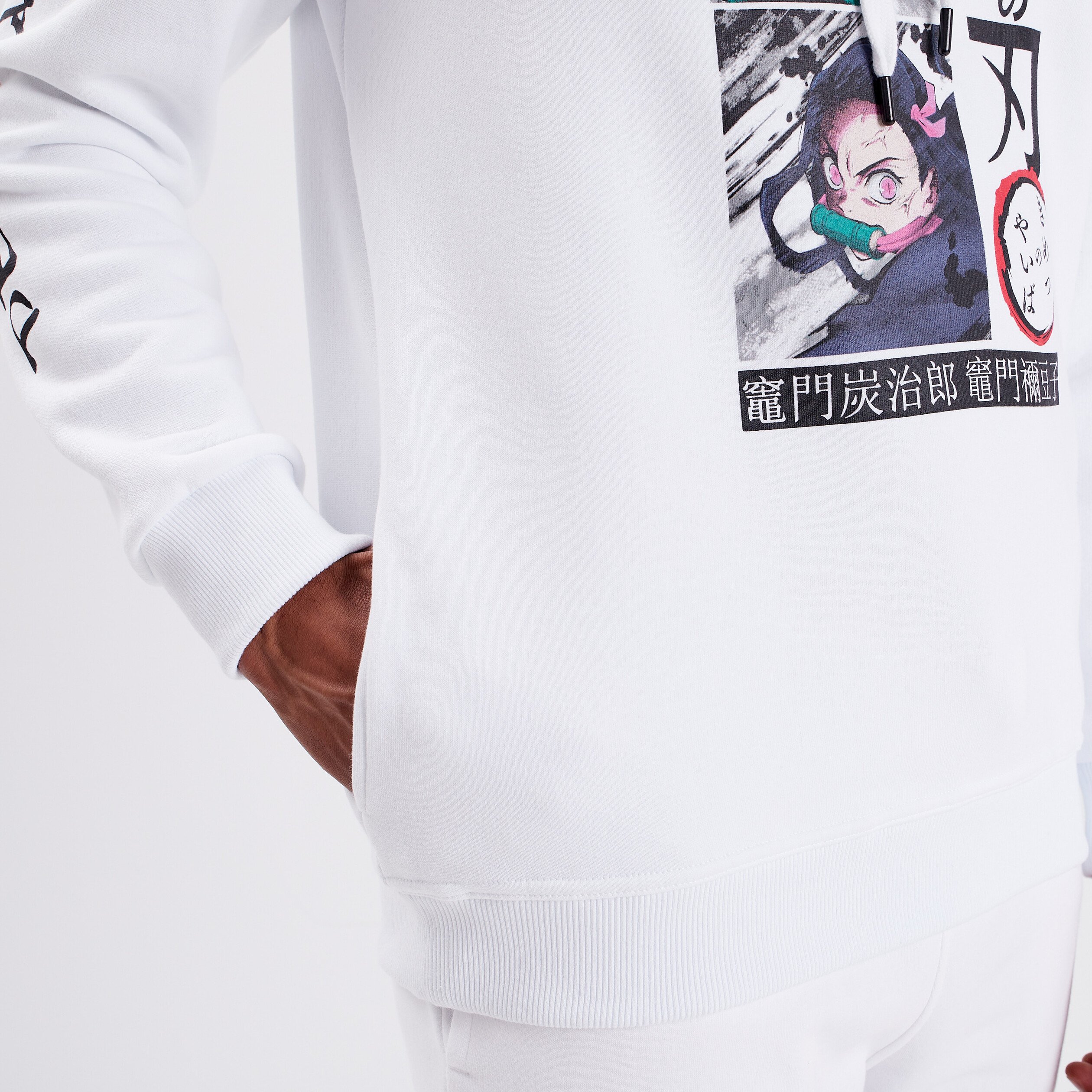 Sweat à capuche hoodie Demon Slayer blanc homme | La Halle