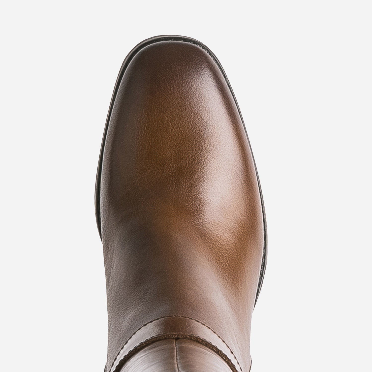 Botte marron en cuir à talon