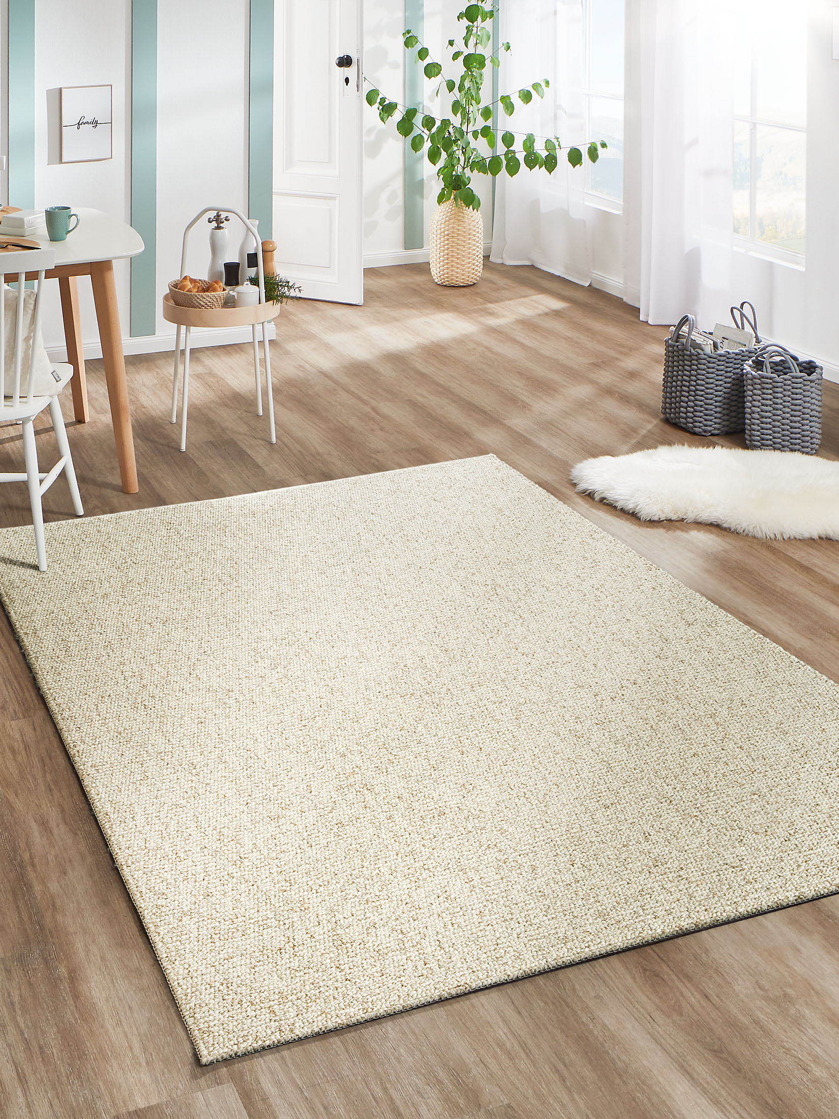 Karleby Moderner Teppich, Creme/Braun meliert